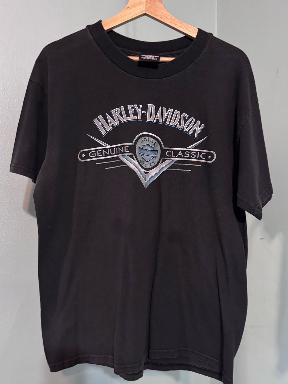 Harley-Davidson Black Short Sleeve Tee with Van Nuys Gray Logo L